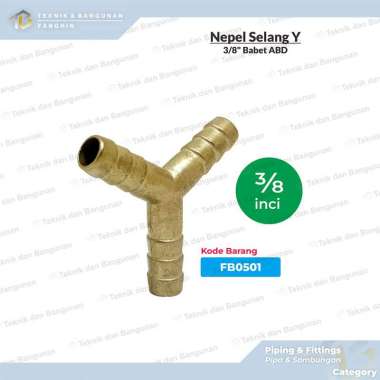 NEPEL SELANG Y HOSE NIPPLE Y SAMBUNGAN SELANG GAS NEPEL CABANG TIGA 3/8" INCI ZINC ALLOY BABET ABD
