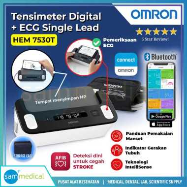 Omron Tensimeter Digital plus EKG Single Lead HEM 7530T/T ensimeter Digital EKG Alat Tes Ukur Tekana