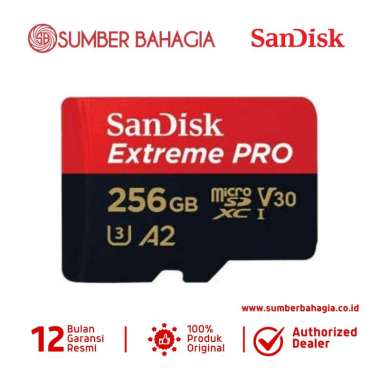 Sumber Bahagia - Sandisk Extreme Pro A2 [256GB/ 200 Mbps] MicroSDXC UHS-I Memory Card