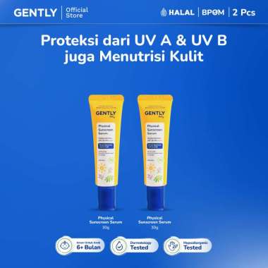GENTLY Baby Physical Sunscreen Serum Bayi Anak 30 gr | SPF 50 PA++++ Anti-Polusi | Tahan Air & Kerin