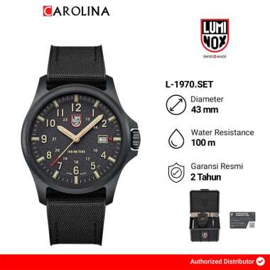Jam Tangan Pria LUMINOX Atacama Field L-1970.SET Black Dial Black Rubber Strap