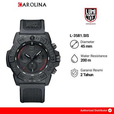 Jam Tangan Pria LUMINOX RECON Point Man L-8825.H.SET Men Black Dial Black Rubber Strap