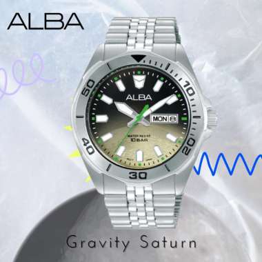 Alba New Model Gravity Collection Gradation 42 mm AV3577X1 Original Jam Tangan Pria Saturn
