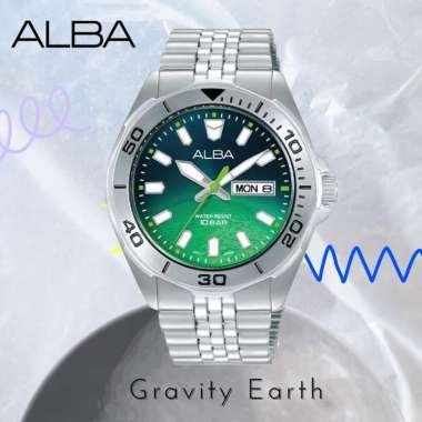 Alba New Model Gravity Collection Gradation 42 mm AV3577X1 Original Jam Tangan Pria Earth