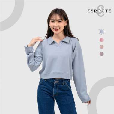 ESROCTE Atasan Wanita Cropped Sweater Knit Kai Top - S-XL M Khaki
