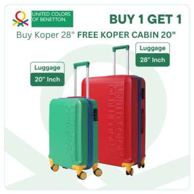 BUY 1 GET 1 FREE- United Colors Of Benetton LUGGAGE 28 Inch Red Koper Kapasitas Besar - FREE Koper C