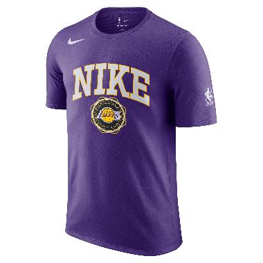 NIKE Men Basketball Los Angeles Lakers Short Sleeve T-Shirt Kaos Basket Pria [HQ0528-504] 2XL Field 