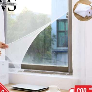 Gorden Jaring Jendela Anti Nyamuk Window Net Mesh / Jaring Penutup Jendela Anti Nyamuk Tempel HITAM