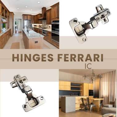 Engsel sendok lemari Ferrari IC cranking 17 full bengkok non-soft close harga ekonomis