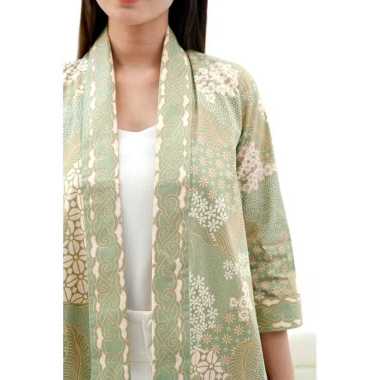 Evercloth Jesika Blazer Batik Wanita Outer Batik Perempuan Vest Luaran Batik Cewek Lengan Panjang Sa