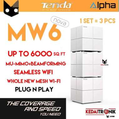 Tenda Nova MW6 Mesh MU-MIMO Beamforming Gigabit AC Wifi Seamless [3pcs] PUTIH