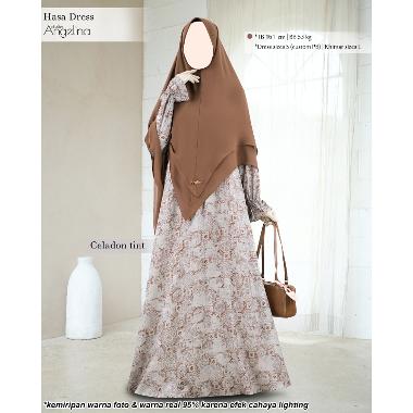 Atelier Angelina Hasa Dress Lattice Cavo Flo L Celadon Tint