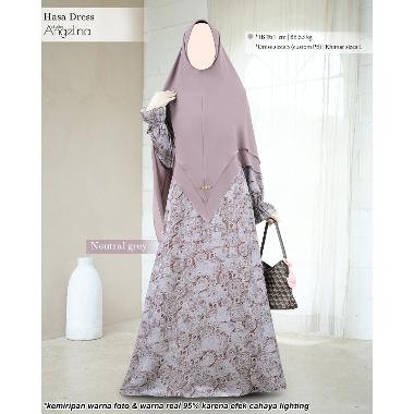 Atelier Angelina Hasa Dress Lattice Cavo Flo L Neutral Grey
