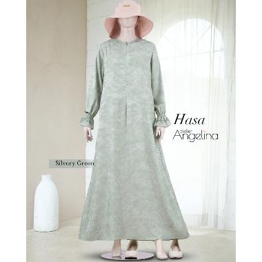 Atelier Angelina Hasa Dress Haze Valley M Silvery Green
