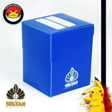 Sultan Supply Solid Deck Box / Case 100+ Blue TCG Card Pokemon Kotak Penyimpan Kartu