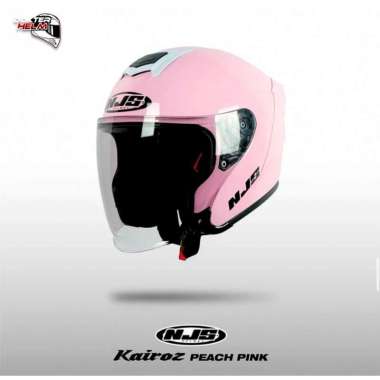 HELM NJS KAIROZ V1 SOLID FREE SPOILER 3D CLEAR - Helm Half face Njs Kairoz L PINK