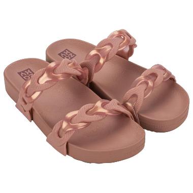 Zaxy Glitz Ad Sandal Flat Wanita - Nude 36