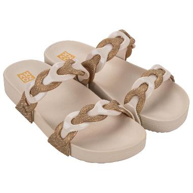 Zaxy Glitz Ad Sandal Flat Wanita - Off White 40