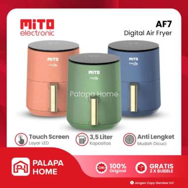 Mito Air Fryer Color Pop Series AF7 Low Watt 3,5 Liter | Mitochiba Airfryer Digital Touch Screen Hij