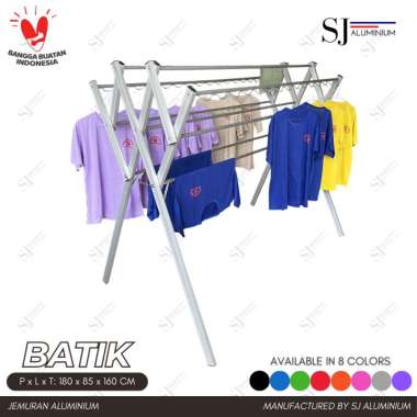 [BATIK] Jemuran Aluminium Jumbo / Jemuran Baju & Pakaian & Handuk / Jemuran Lipat - Warna Silver - 1