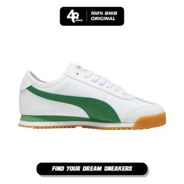 Sepatu Sneakers Pria Puma Roma 68 Revival White / Archive Green (398634-03) Original 41
