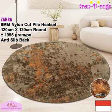 Tren-D-rugs karpet bioskop eropa estetik bulat bundar round diameter 120 cm tebal 9mm anti slip abst