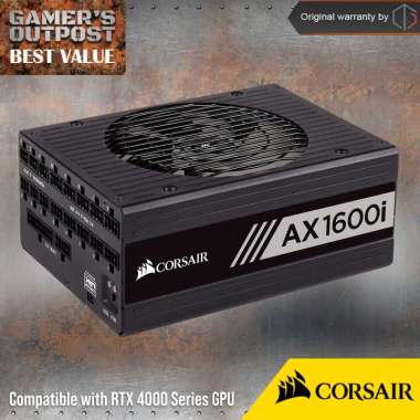 Corsair AX1600i Digital ATX Power Supply — 1600 Watt Fully-Modular PSU Black