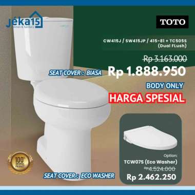 TOTO CW415J Dual Flush Closet Duduk Kamar Mandi Tutup Eco Washer
