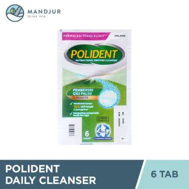 Polident Daily Cleanser 6 Tablet - Pembersih Gigi Palsu