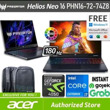 ACER PREDATOR HELIOS 16 I7 14700HX 16GB 513GB/1TB RTX 4050/RTX4060 16INCH 180HZ GARANSI RESMI NEW PR