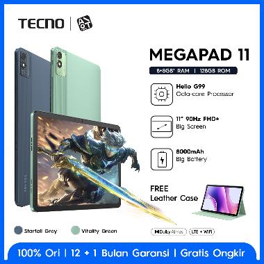 TECNO MEGAPAD 11 8+8GB*128GB, 11inch Ultra Screen with Eye Care Mode, Sim Card + T-Flash, 8000mAh, 1