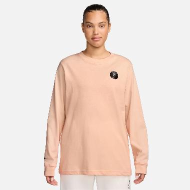 NIKE Women Basketball Sabrina Long-Sleeve T-Shirt Kaos Basket Wanita [FZ8782-645] L Washed Coral
