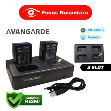 FOCUS NUSANTARA - AVANGARDE Charger Kit FW50 and DL-FW50 (3Slot+2Battery) Baterai Sony NP-FW50 GARAN