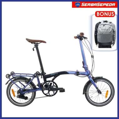 Sepeda Lipat United Trifold 7 Speed 16 Inch Biru Hitam
