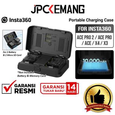 JPC KEMANG Insta360 Portable Charging Case for Insta 360 Ace Pro 2 / Ace Pro / Ace / X4 / X3 Batteri