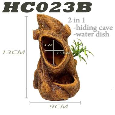 HC023 HIDING CAVE 2IN1 POHON KAYU MINI RUMAH TEMPAT SEMBUNYI TARANTULA P METALLICA PULCHRIPES PORTER