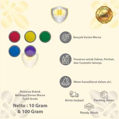Pewarna Bubuk 100 Gram/ Pewarna Makanan 100 Gram/ Pewarna Sabun 100 Gram/ Pewarna Parfum 100 Gram/ W