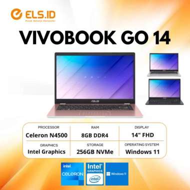 Asus Vivobook Go 14 E410KA Intel Celeron N4500 8GB SSD 256GB 14" W11+OHS+M365 Rose Pink