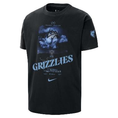 NIKE Men Basketball Memphis Grizzlies Courtside NBA T-Shirt Kaos Basket Pria [HJ2696-010] M Black