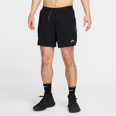 NIKE Men Running Dri-FIT Trail 6In Brief-Lined Short Celana Lari Pria [HJ3575-010] A/2XL Black/Anthr