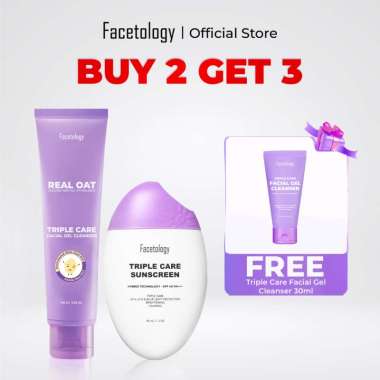 [BUY 2 GET 3] Facetology Bundling Triple Care Sunscreen SPF 40 PA+++ 40ML & Triple Care Facial Gel C