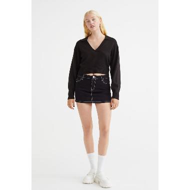 H&M Divided Disa Polo Sweater Wanita - Black [1025874002] XL