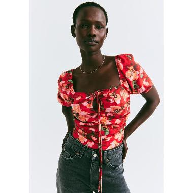 H&M Lara Blouse Wanita - Red [1087908003] M