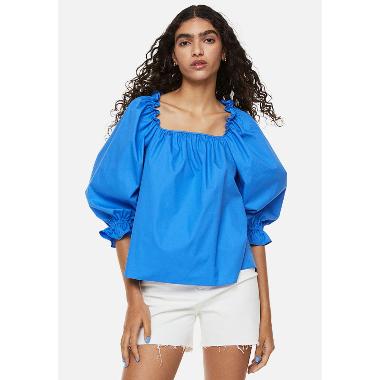 H&M Eq W Orchid Blouse Wanita - Blue [1130716001] S