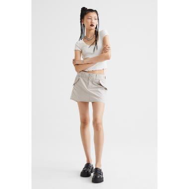 H&M Divided Croft Lw Utility Skirt Rok Mini Wanita - Beige [1083754002] S