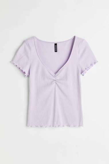 H&M Divided Molly Tee Olu Kaos Wanita - Purple [1127453002] M