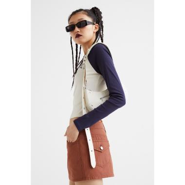 H&M Divided Zoey Lw Mini Skirt. Rok Mini Wanita - Brown [1104290004] 40