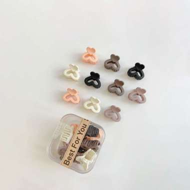 OEM ONE-C1267 Jepit Rambut Doff Mini Isi 10pcs Free Box Jedai Kecil Wanita / Jepitan Rambut Pita Ana