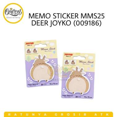 3 PAD (30 LEMBAR) MEMO STICKER JOYKO / KERTAS MEMO LUCU / STICK NOTE / STICKY NOTE KARAKTER DEER 009