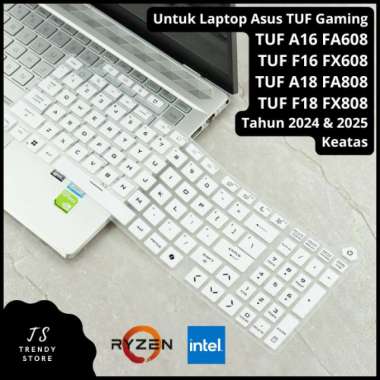 Keyboard Protector Asus TUF A16 F16 A18 F18 FA608, FA808, FX608, FX808 Cover Pelindung Keyboard Puti